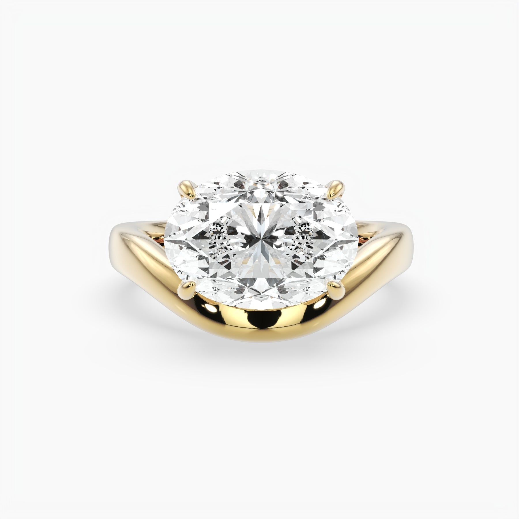 Bezel Emerald Lab Grown Diamond Engagement Ring: 2 CT
