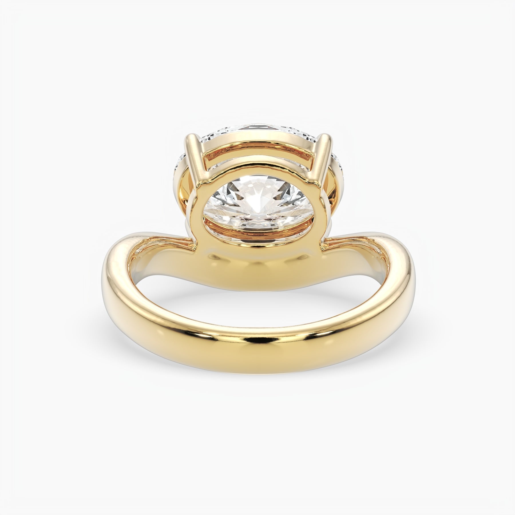 Bezel Emerald Lab Grown Diamond Engagement Ring: 2 CT