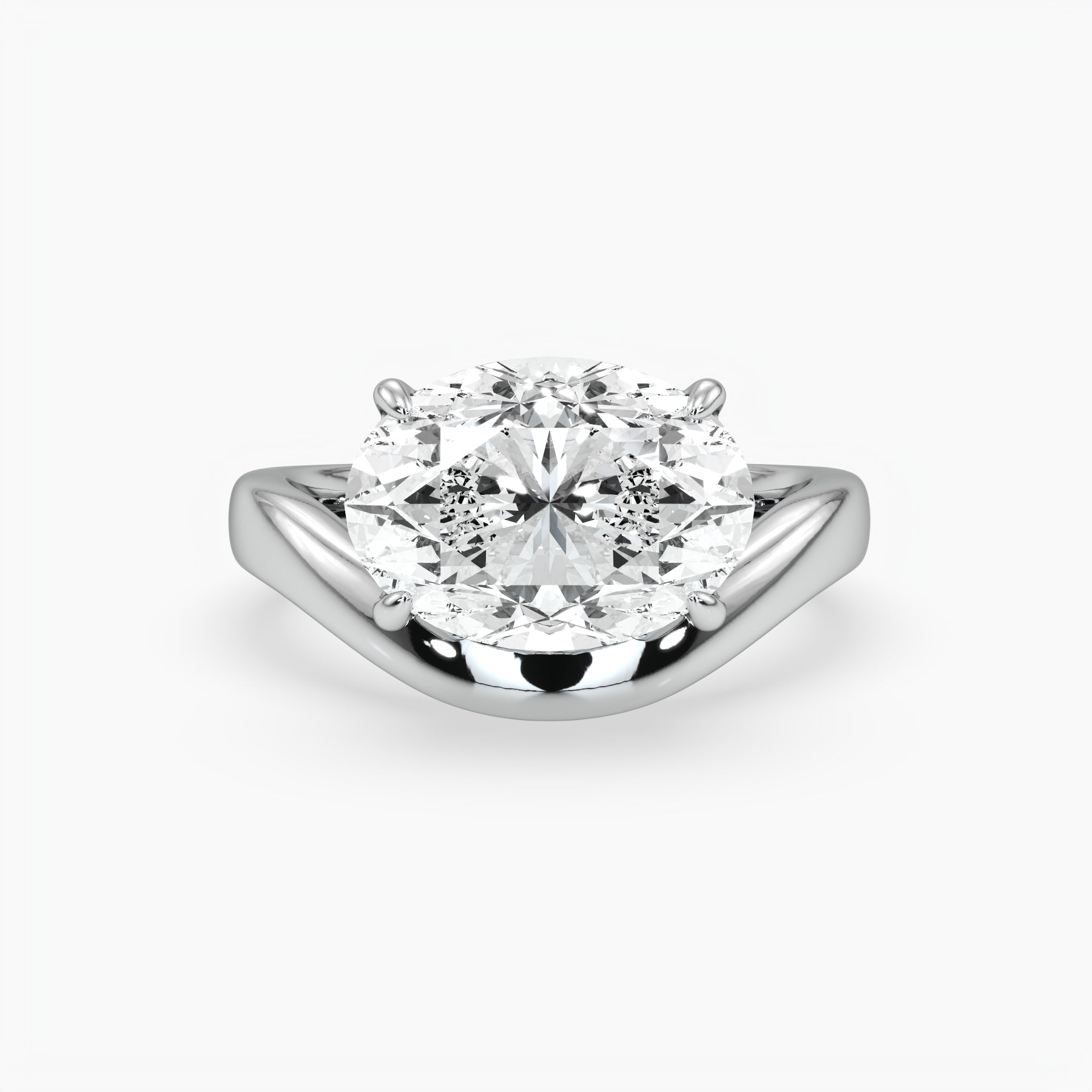 Bezel Emerald Lab Grown Diamond Engagement Ring: 2 CT