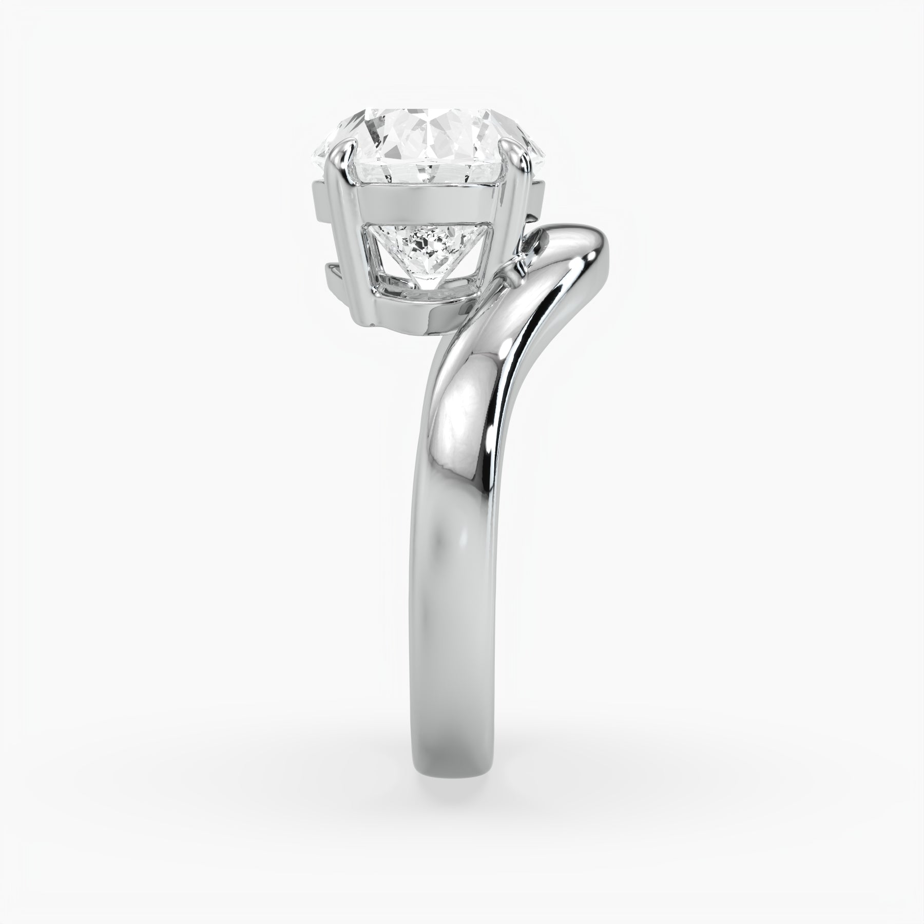 Bezel Emerald Lab Grown Diamond Engagement Ring: 2 CT