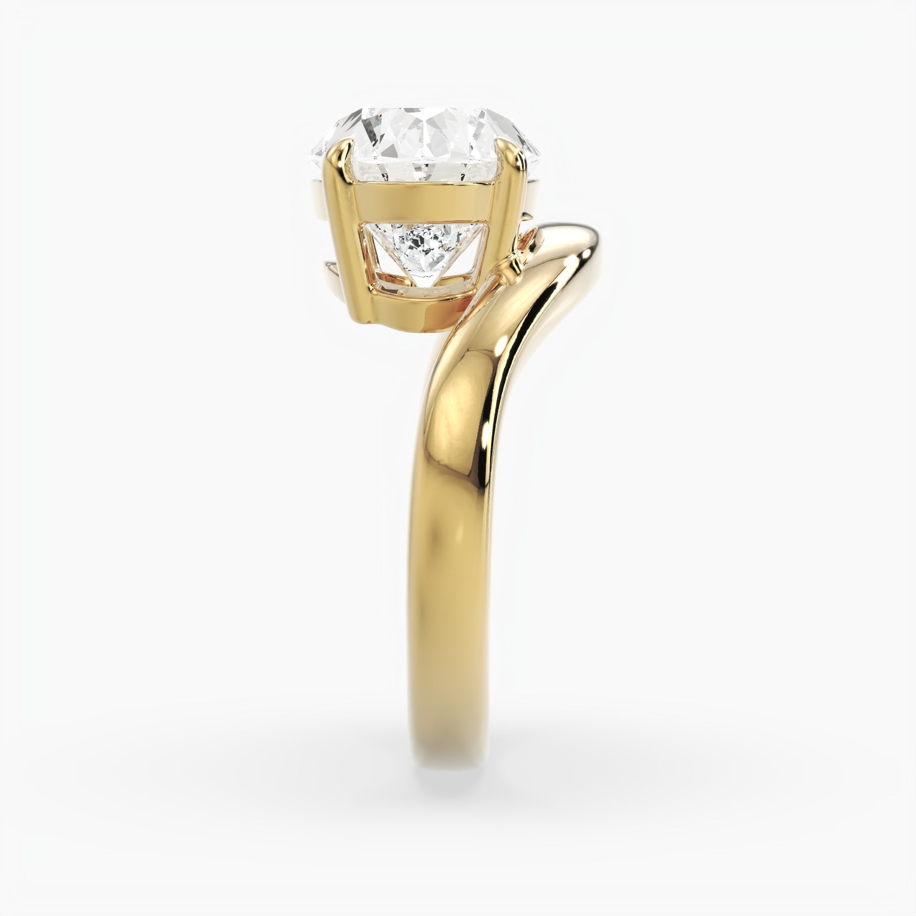Bezel Emerald Lab Grown Diamond Engagement Ring: 2 CT