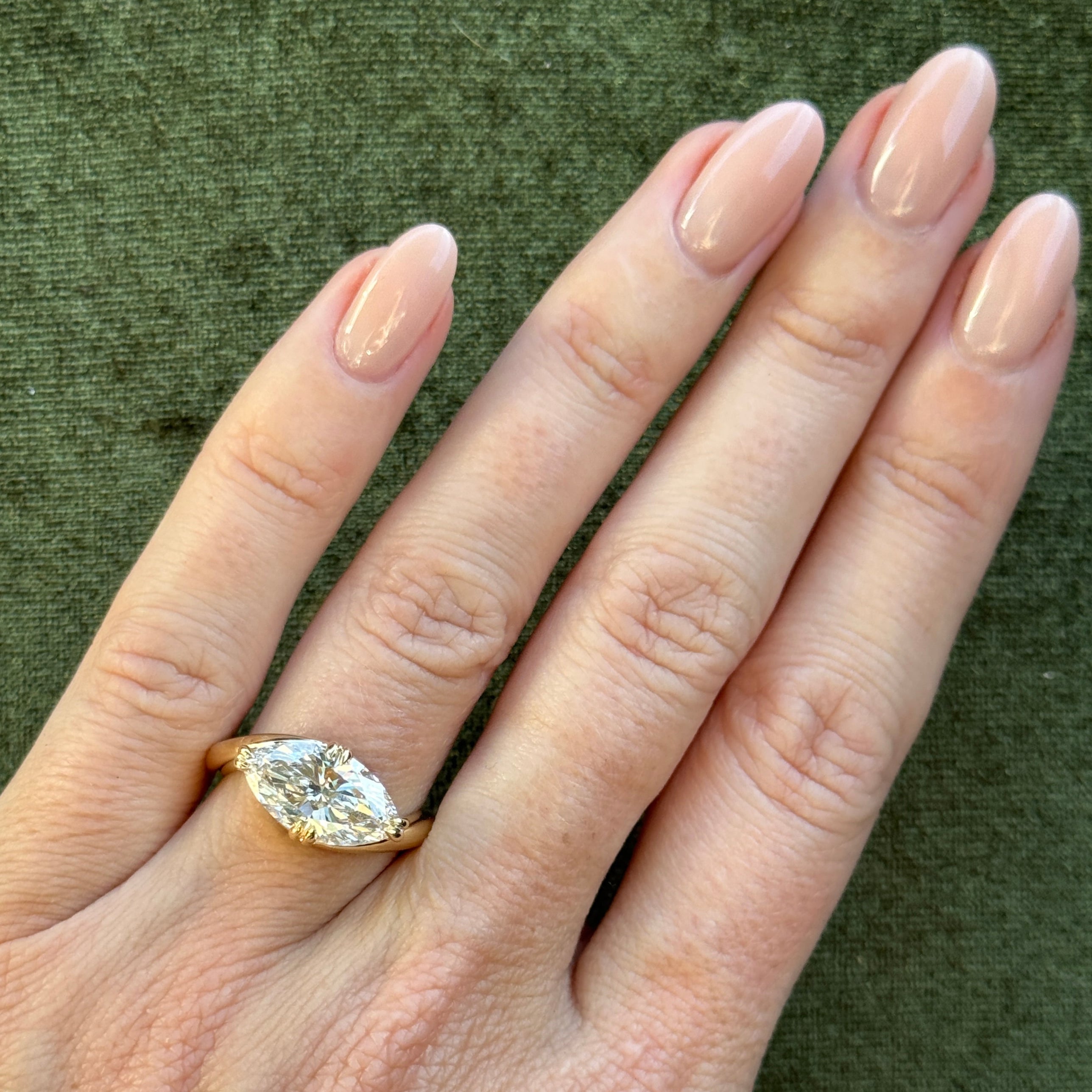 Bezel Emerald Lab Grown Diamond Engagement Ring: 2 CT