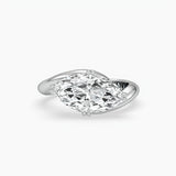 Bezel Emerald Lab Grown Diamond Engagement Ring: 2 CT