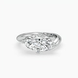 Bezel Emerald Lab Grown Diamond Engagement Ring: 2 CT