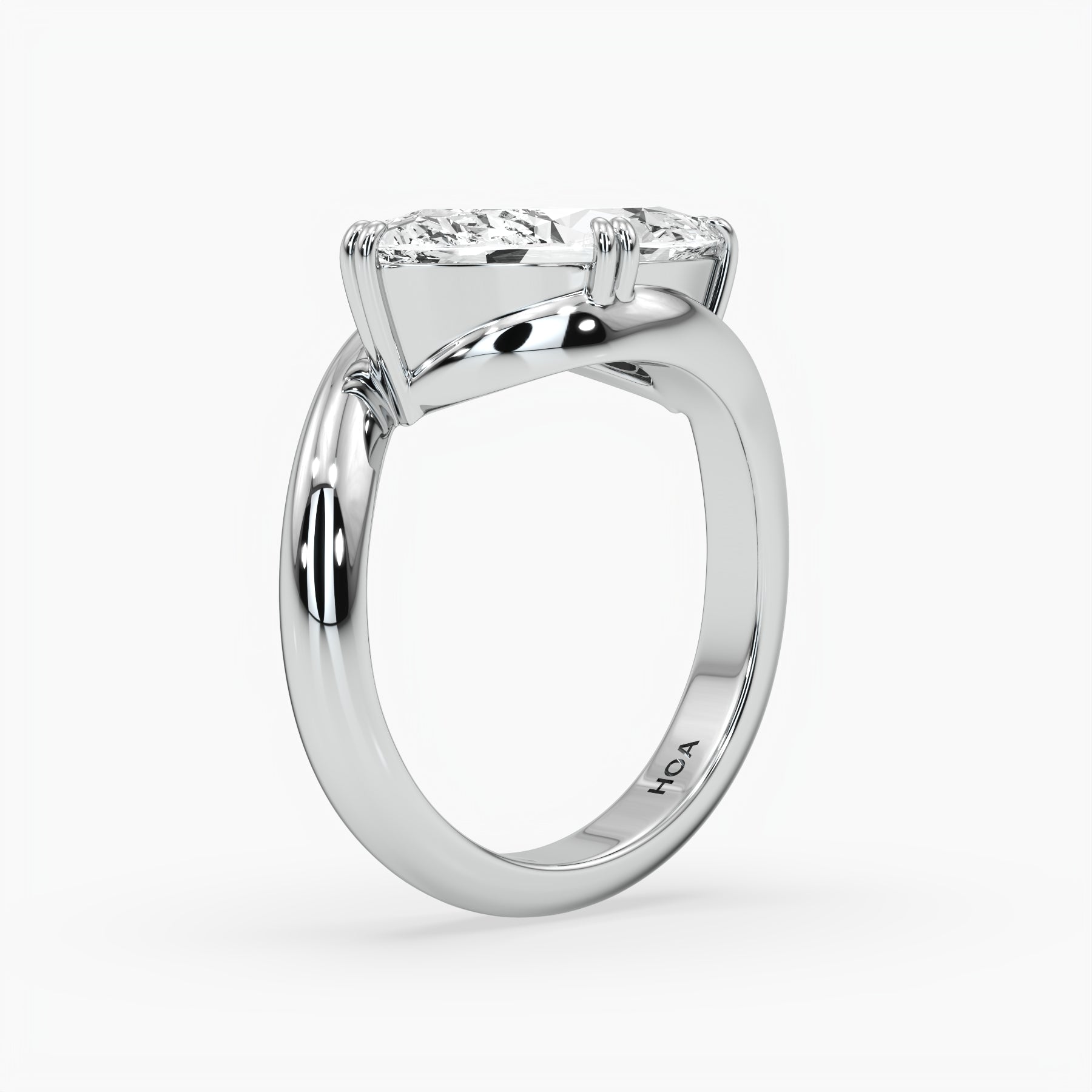 Bezel Emerald Lab Grown Diamond Engagement Ring: 2 CT