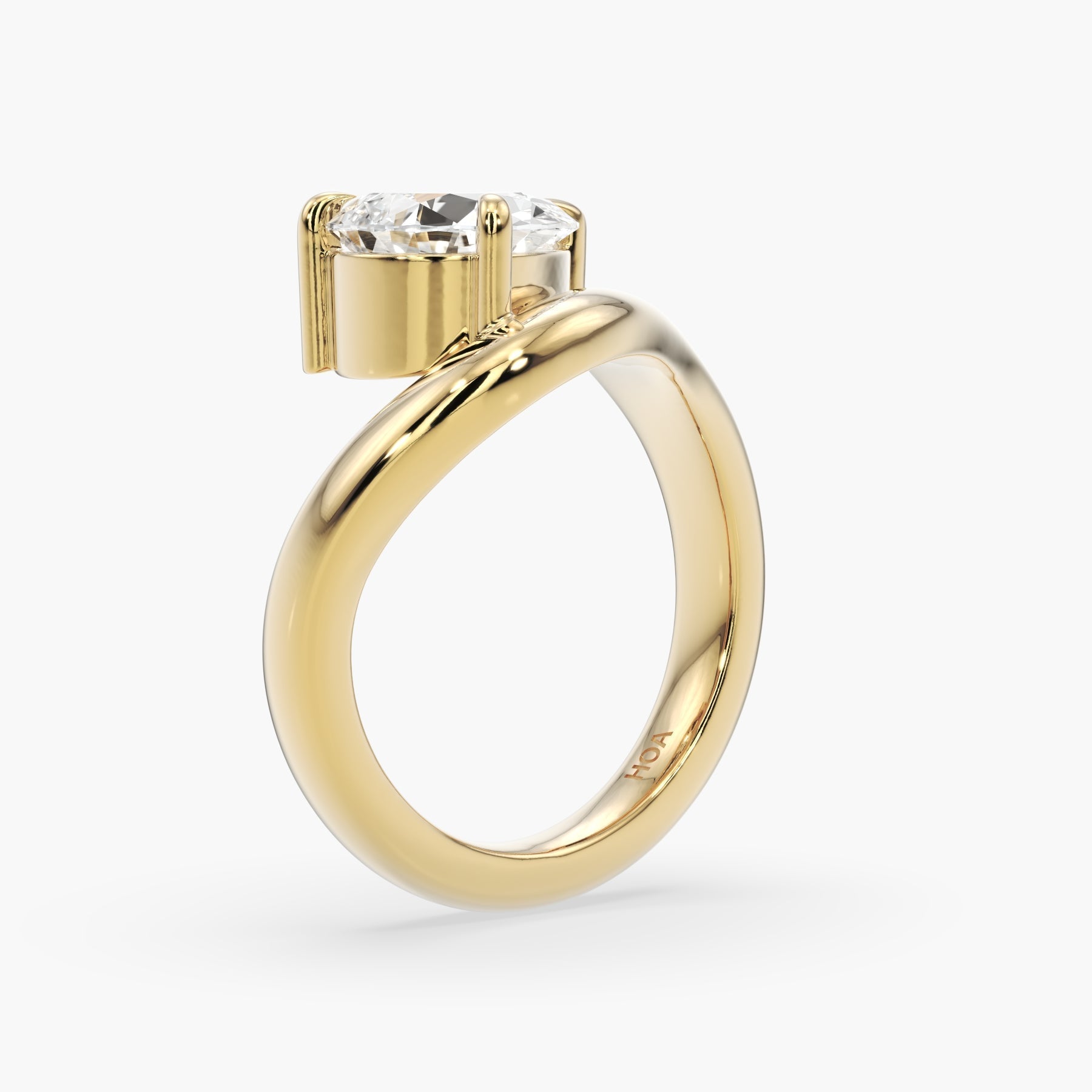 Bezel Emerald Lab Grown Diamond Engagement Ring: 2 CT