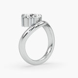 Bezel Emerald Lab Grown Diamond Engagement Ring: 2 CT