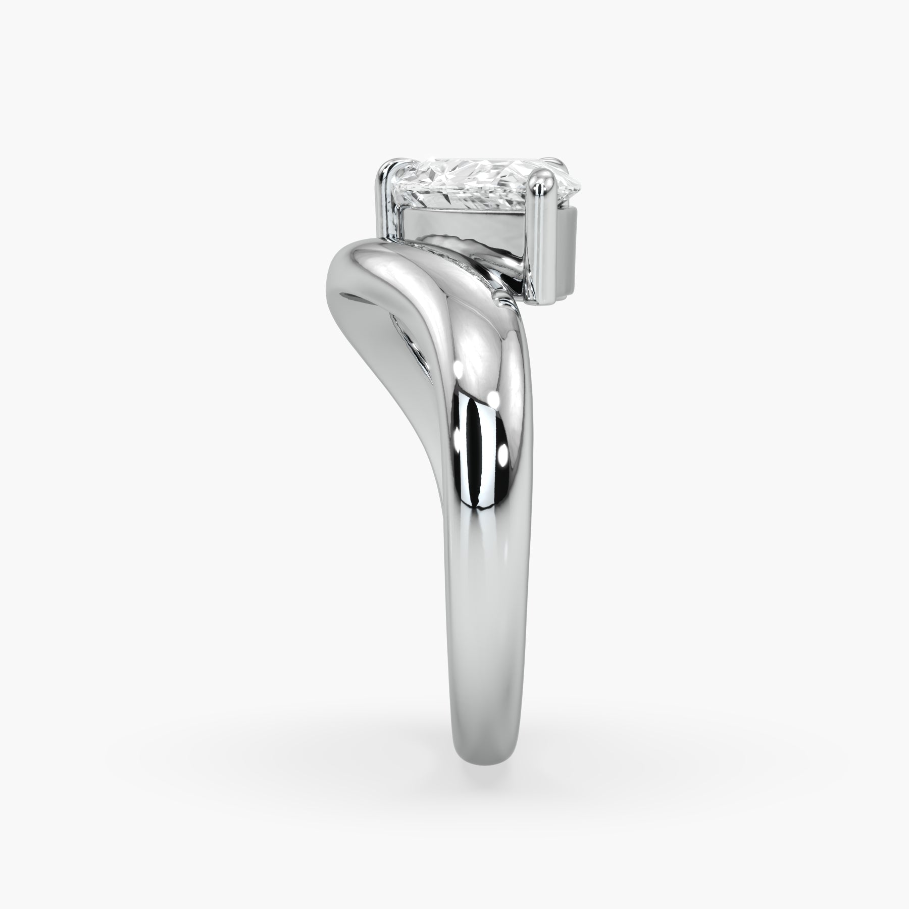 Bezel Emerald Lab Grown Diamond Engagement Ring: 2 CT