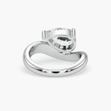 Bezel Emerald Lab Grown Diamond Engagement Ring: 2 CT