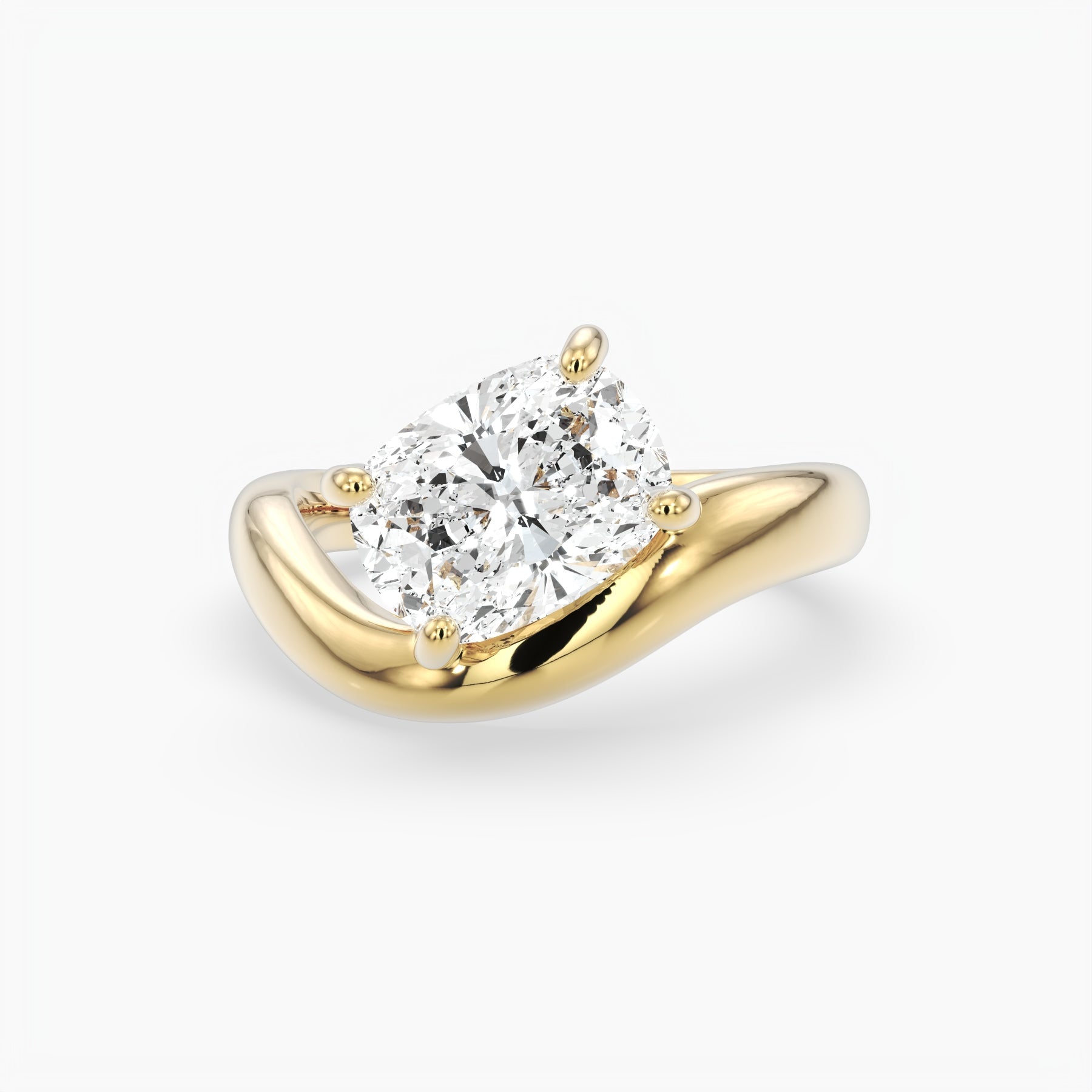 Bezel Emerald Lab Grown Diamond Engagement Ring: 2 CT