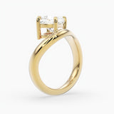 Bezel Emerald Lab Grown Diamond Engagement Ring: 2 CT