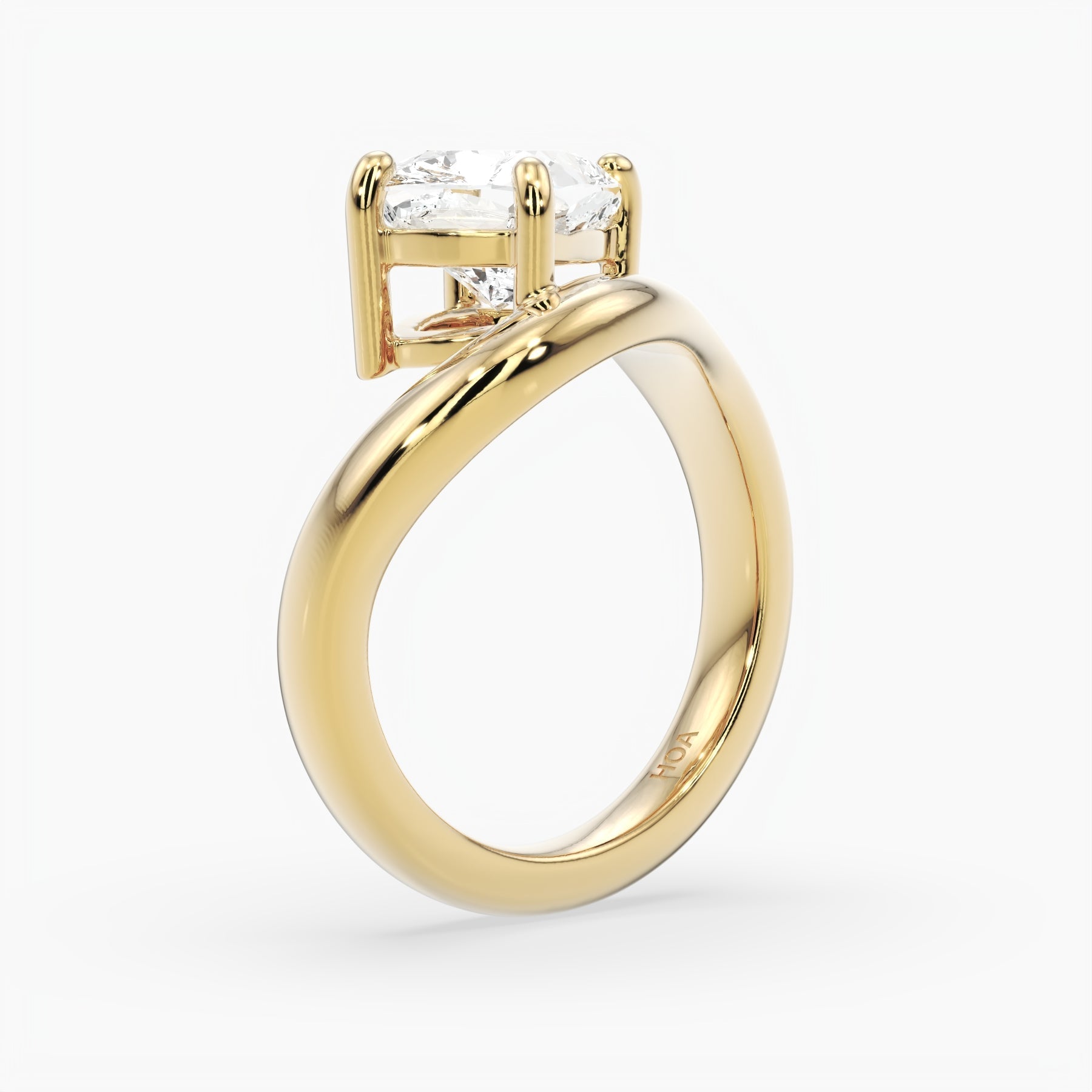 Bezel Emerald Lab Grown Diamond Engagement Ring: 2 CT