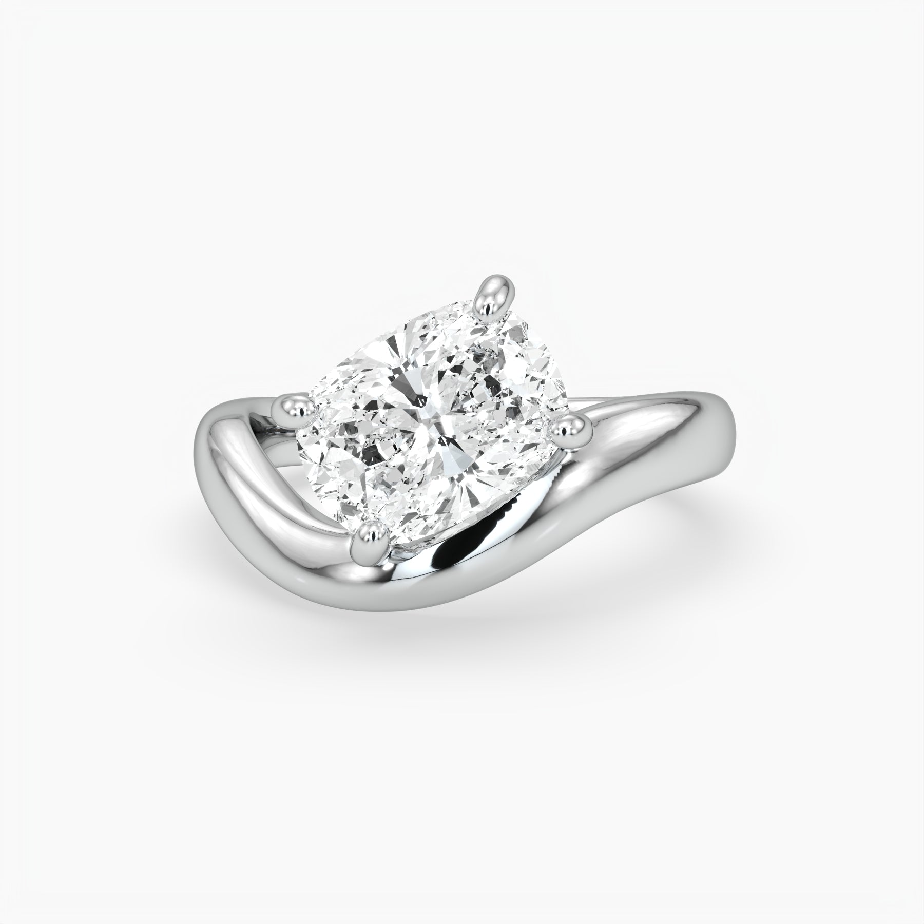 Bezel Emerald Lab Grown Diamond Engagement Ring: 2 CT