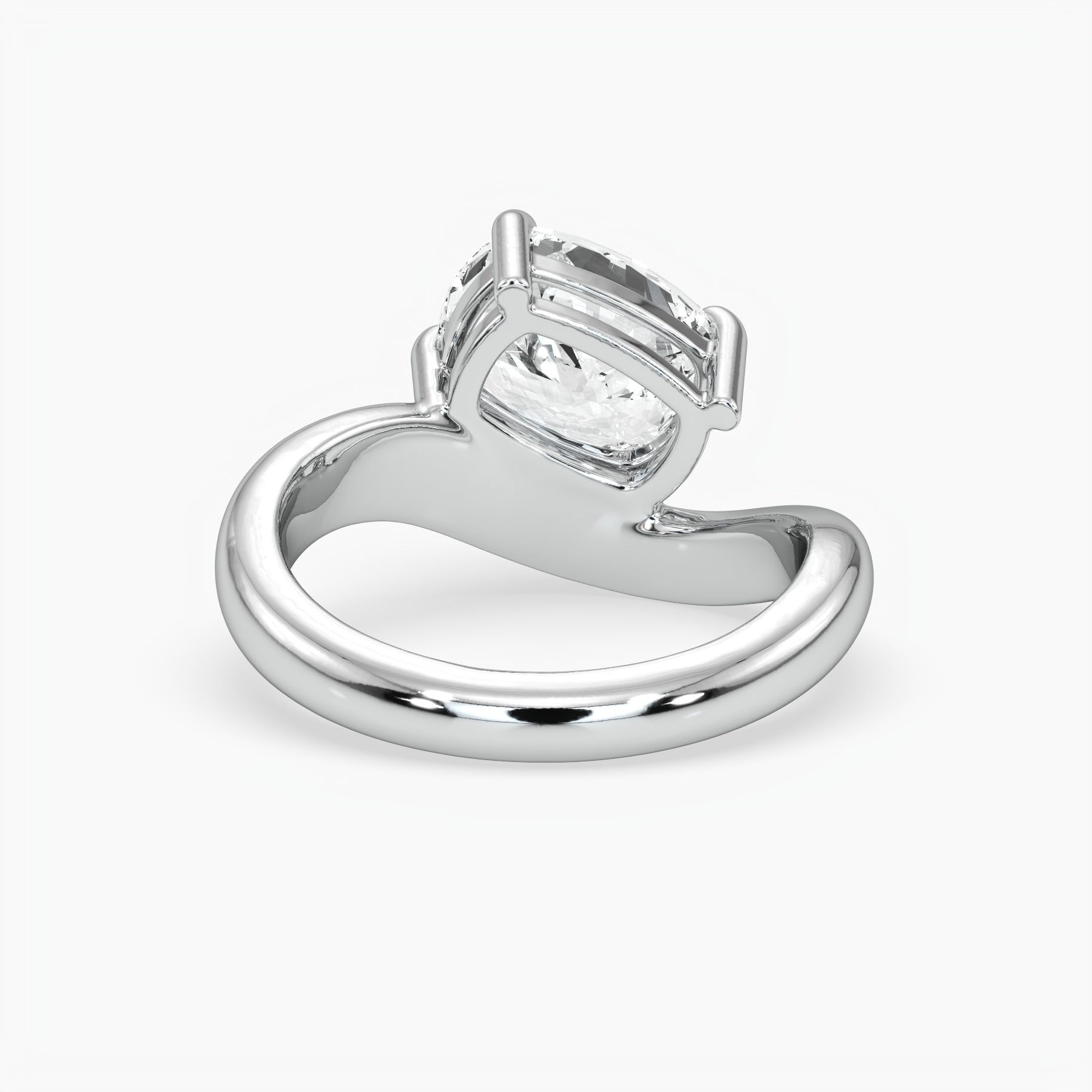 Bezel Emerald Lab Grown Diamond Engagement Ring: 2 CT