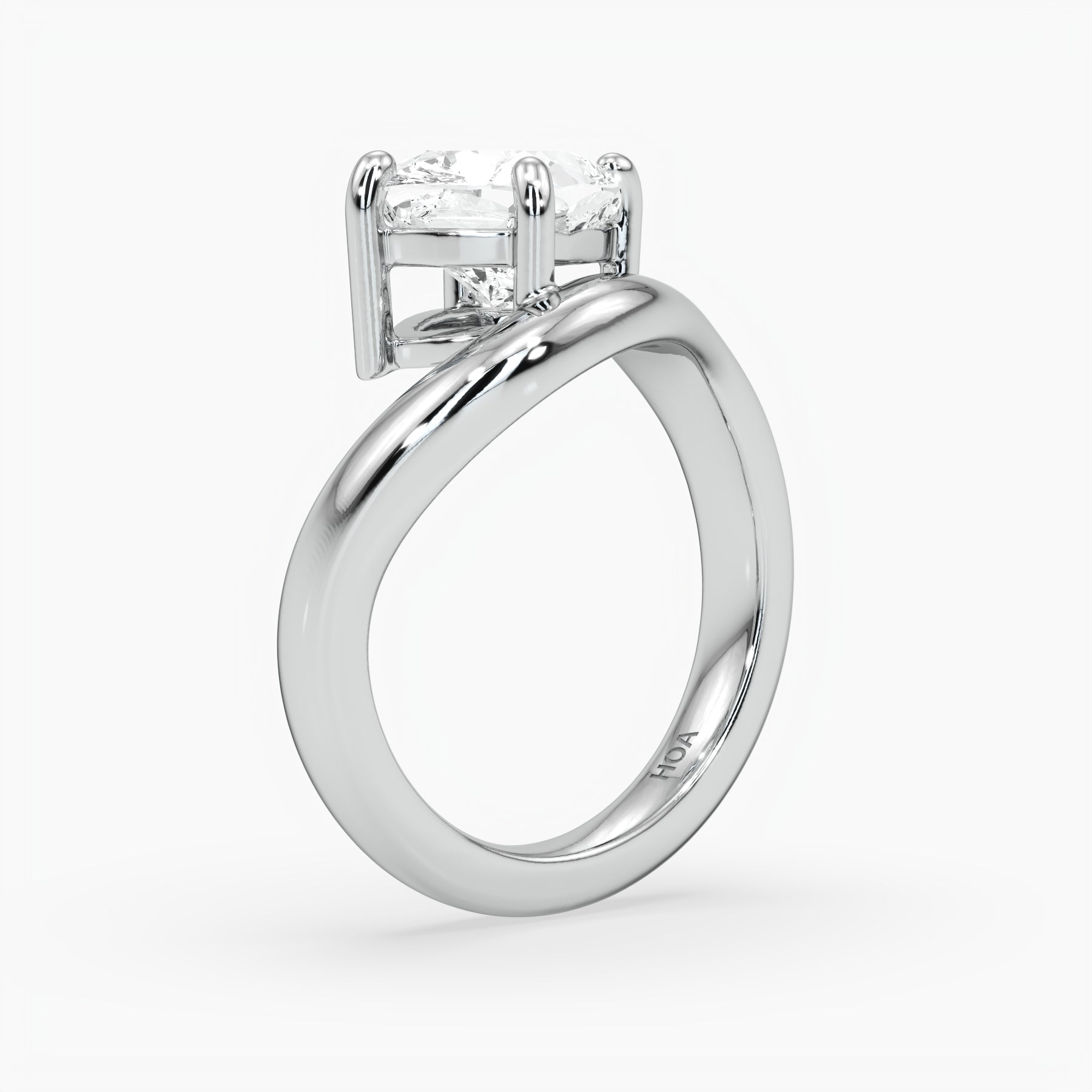 Bezel Emerald Lab Grown Diamond Engagement Ring: 2 CT