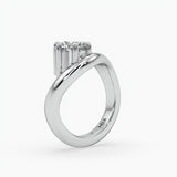 Bezel Emerald Lab Grown Diamond Engagement Ring: 2 CT
