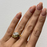 Bezel Emerald Lab Grown Diamond Engagement Ring: 2 CT
