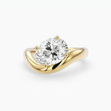 Bezel Emerald Lab Grown Diamond Engagement Ring: 2 CT