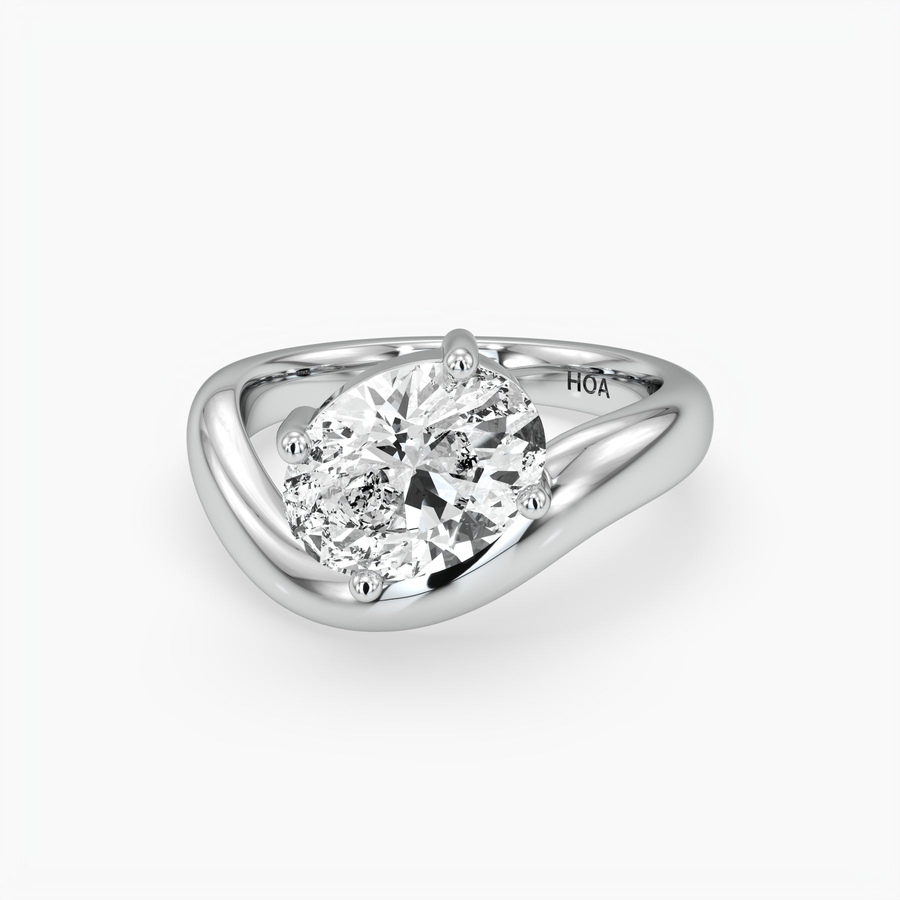 Bezel Emerald Lab Grown Diamond Engagement Ring: 2 CT
