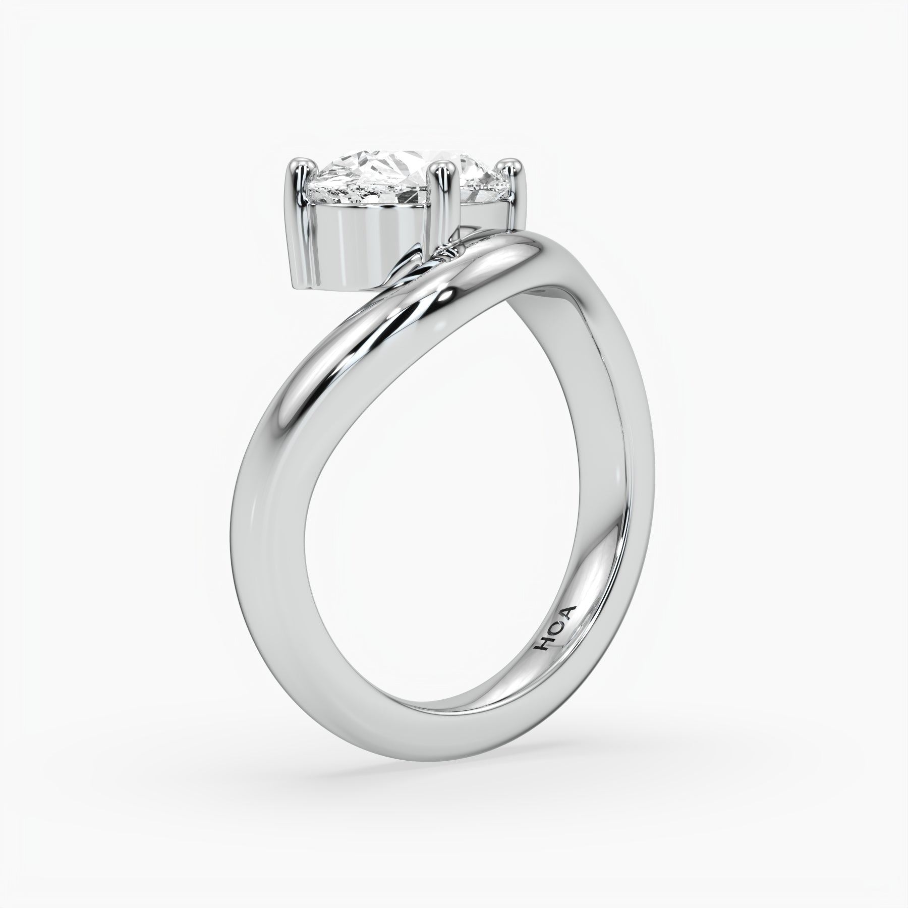 Bezel Emerald Lab Grown Diamond Engagement Ring: 2 CT