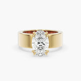 Bezel Emerald Lab Grown Diamond Engagement Ring: 2 CT
