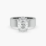 Bezel Emerald Lab Grown Diamond Engagement Ring: 2 CT