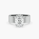 Bezel Emerald Lab Grown Diamond Engagement Ring: 2 CT