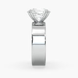 Bezel Emerald Lab Grown Diamond Engagement Ring: 2 CT