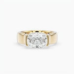 Bezel Emerald Lab Grown Diamond Engagement Ring: 2 CT