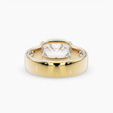 Bezel Emerald Lab Grown Diamond Engagement Ring: 2 CT