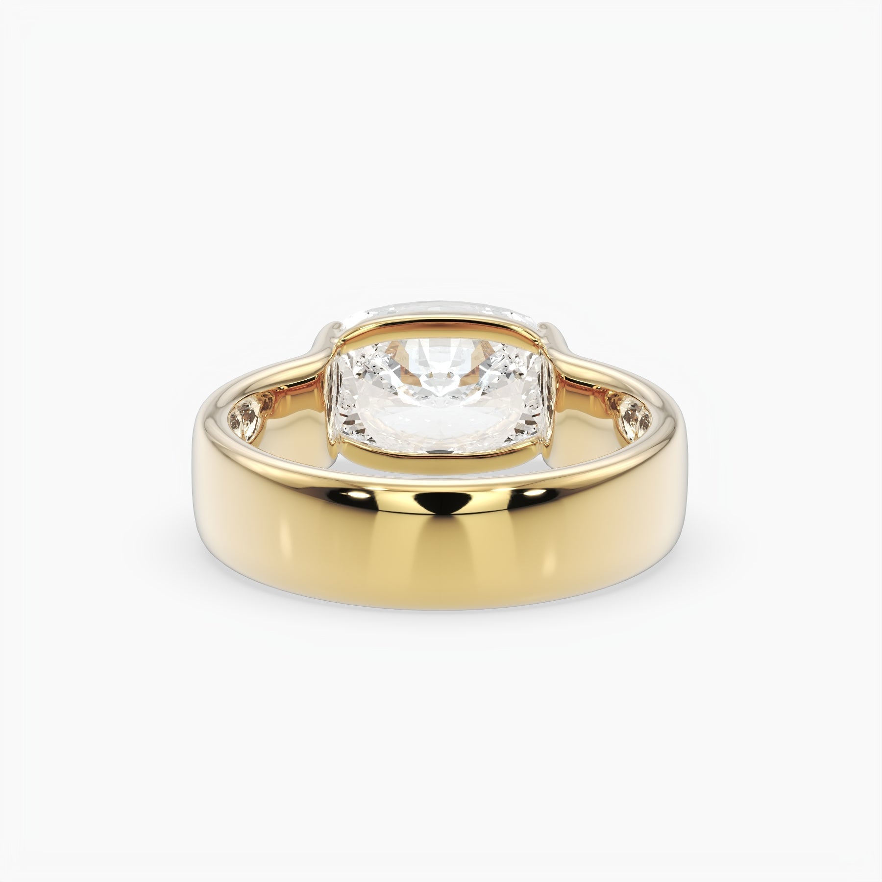 Bezel Emerald Lab Grown Diamond Engagement Ring: 2 CT
