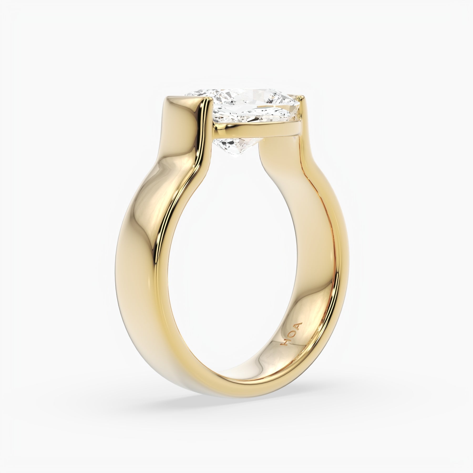 Bezel Emerald Lab Grown Diamond Engagement Ring: 2 CT