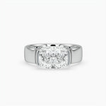 Bezel Emerald Lab Grown Diamond Engagement Ring: 2 CT