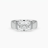 Bezel Emerald Lab Grown Diamond Engagement Ring: 2 CT