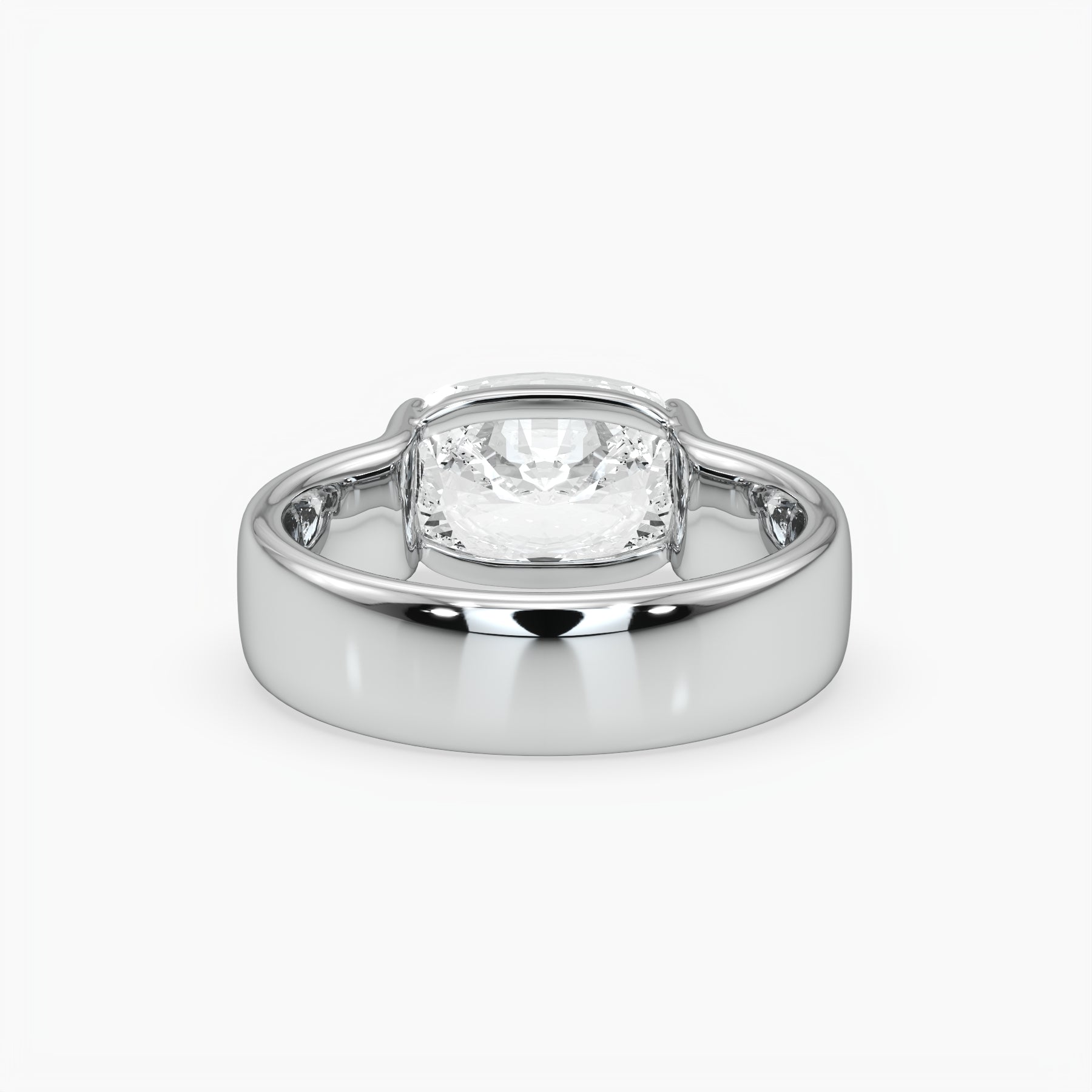 Bezel Emerald Lab Grown Diamond Engagement Ring: 2 CT
