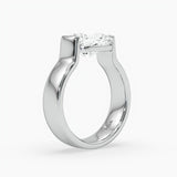 Bezel Emerald Lab Grown Diamond Engagement Ring: 2 CT