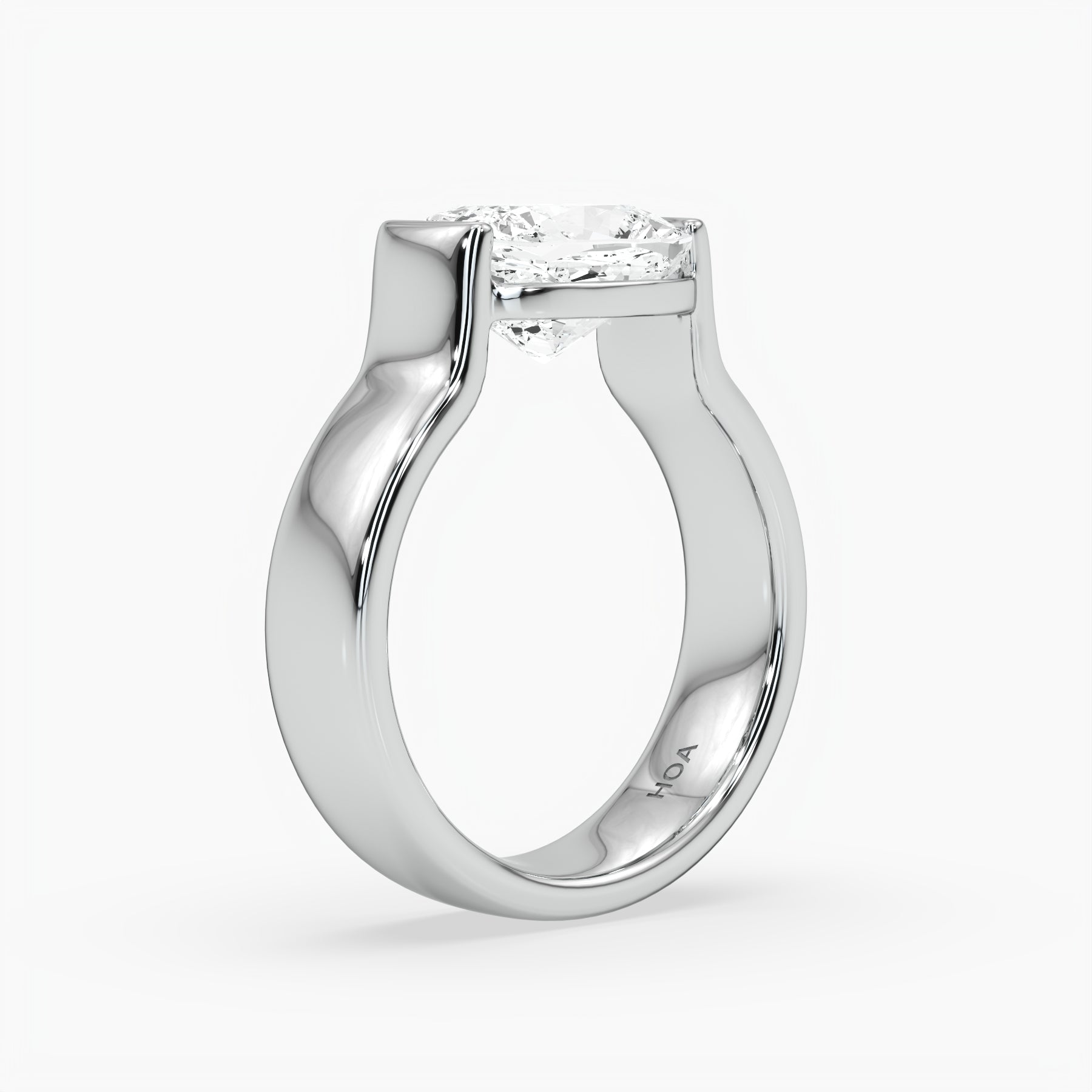 Bezel Emerald Lab Grown Diamond Engagement Ring: 2 CT
