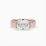 Bezel Emerald Lab Grown Diamond Engagement Ring: 2 CT