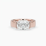 Bezel Emerald Lab Grown Diamond Engagement Ring: 2 CT