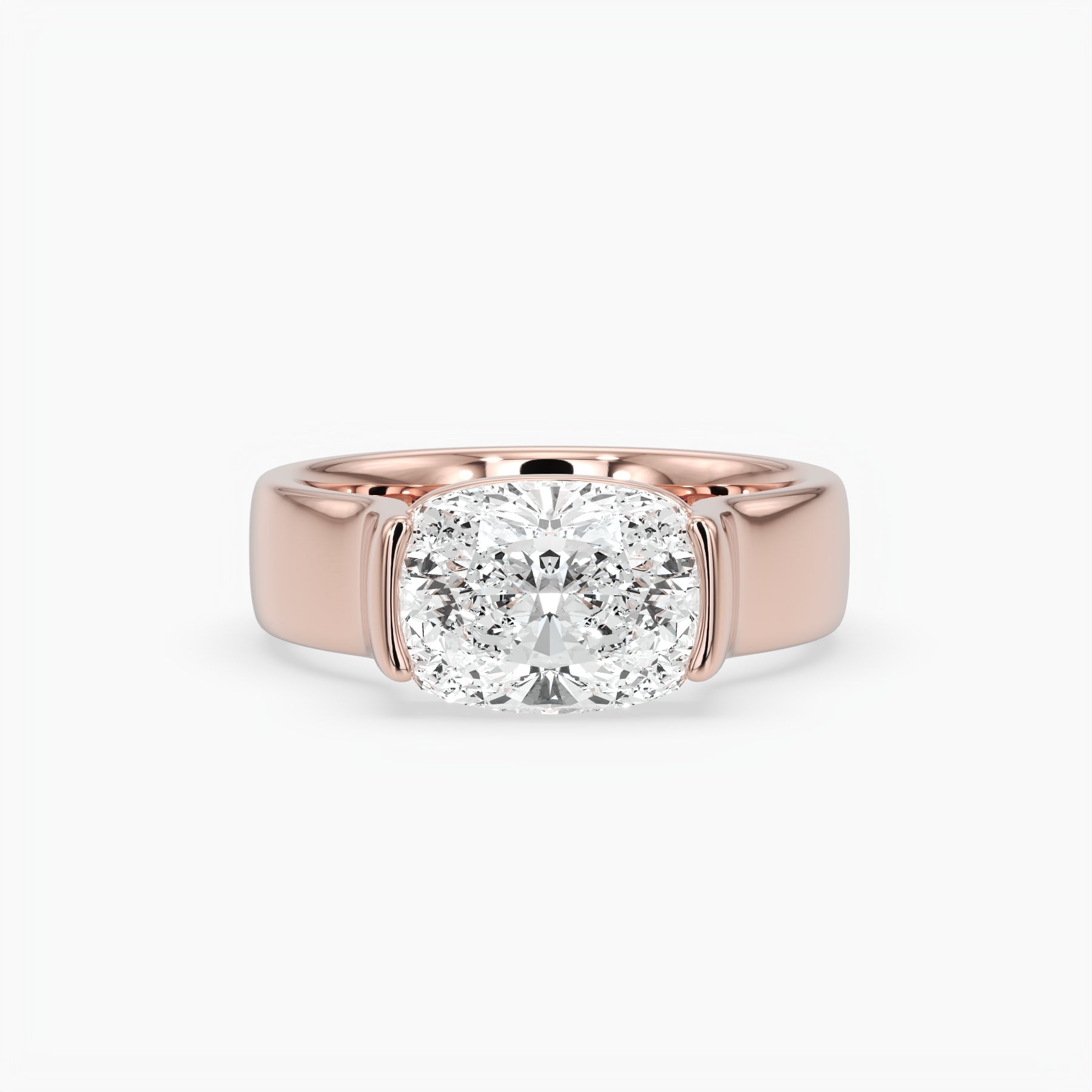 Bezel Emerald Lab Grown Diamond Engagement Ring: 2 CT