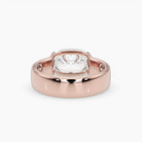 Bezel Emerald Lab Grown Diamond Engagement Ring: 2 CT