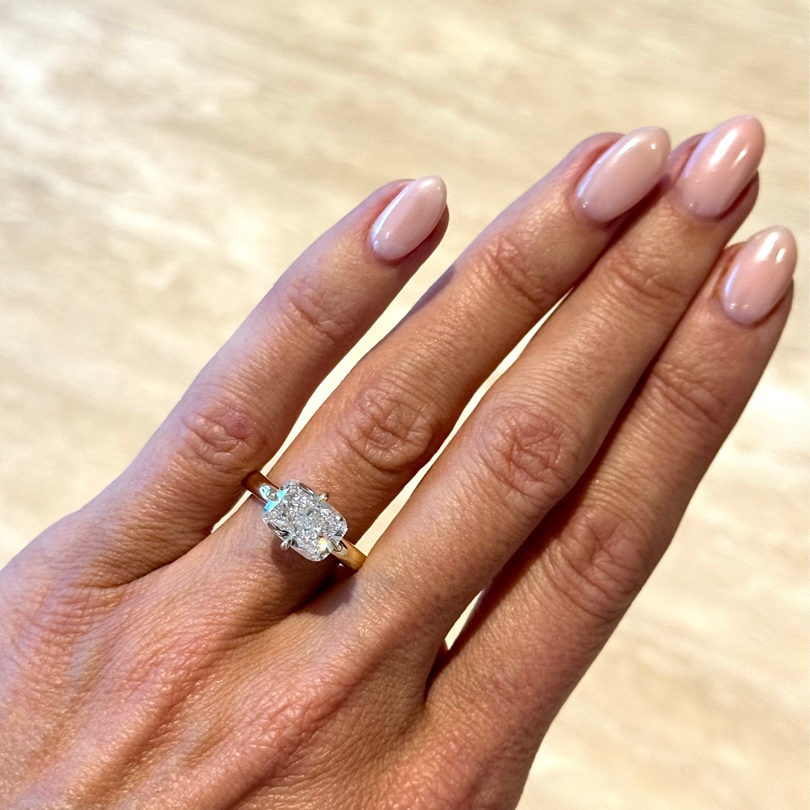 Bezel Emerald Lab Grown Diamond Engagement Ring: 2 CT