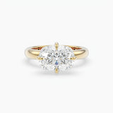 Bezel Emerald Lab Grown Diamond Engagement Ring: 2 CT