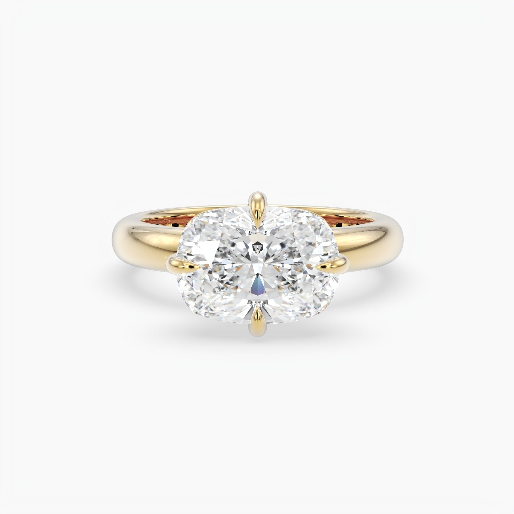 Bezel Emerald Lab Grown Diamond Engagement Ring: 2 CT