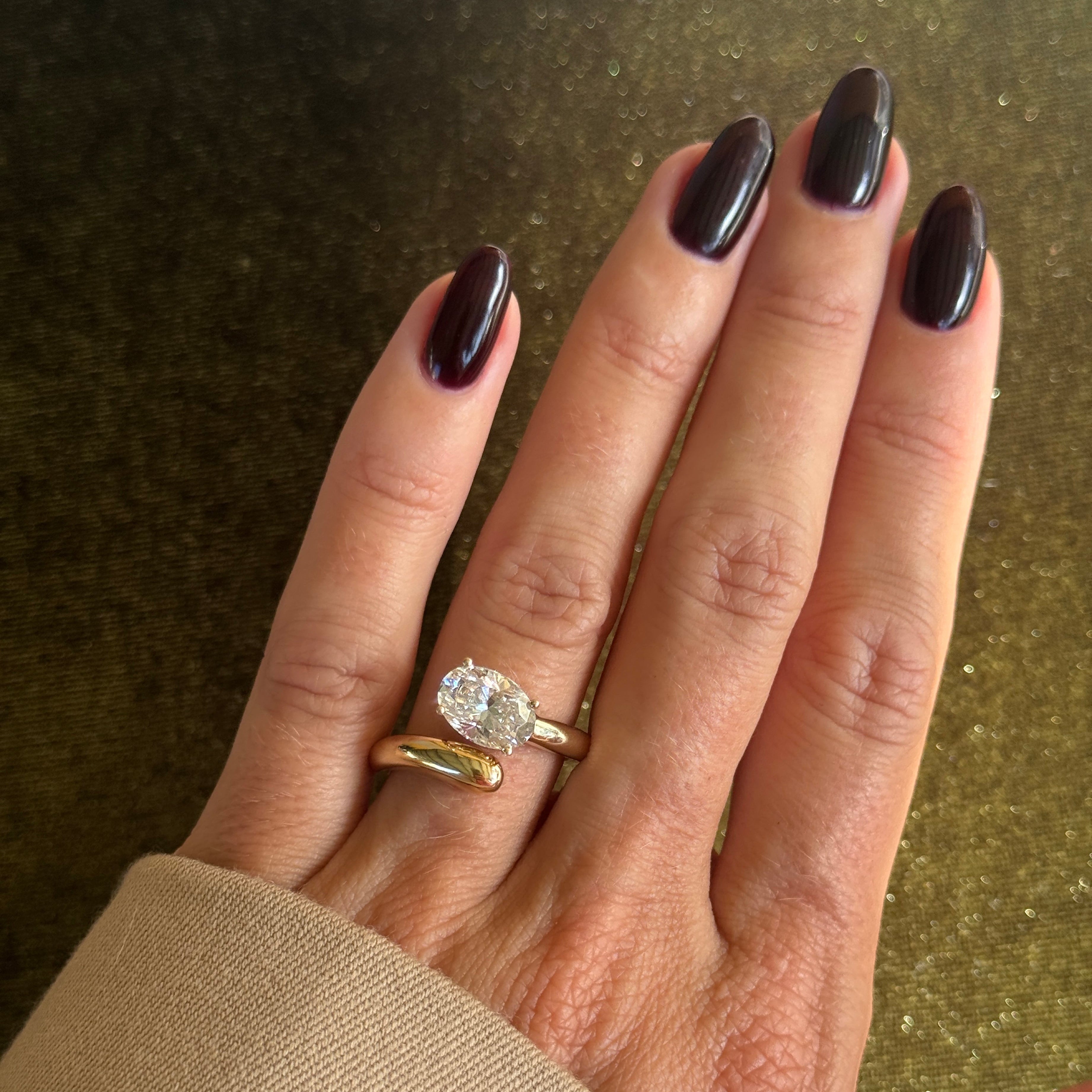 Bezel Emerald Lab Grown Diamond Engagement Ring: 2 CT