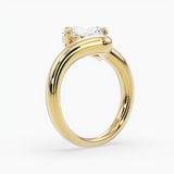 Bezel Emerald Lab Grown Diamond Engagement Ring: 2 CT