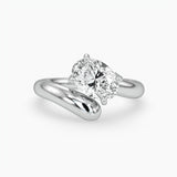 Bezel Emerald Lab Grown Diamond Engagement Ring: 2 CT