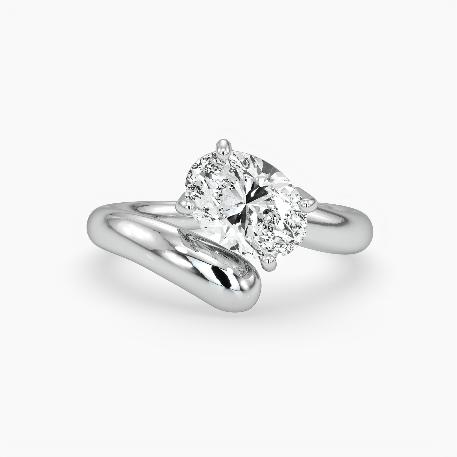 Bezel Emerald Lab Grown Diamond Engagement Ring: 2 CT