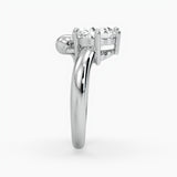 Bezel Emerald Lab Grown Diamond Engagement Ring: 2 CT