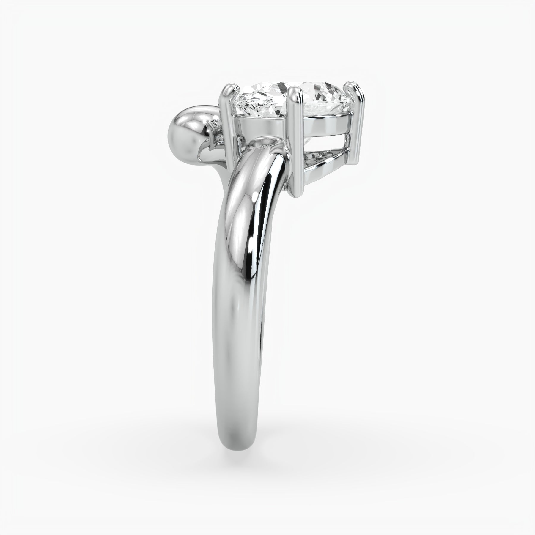Bezel Emerald Lab Grown Diamond Engagement Ring: 2 CT
